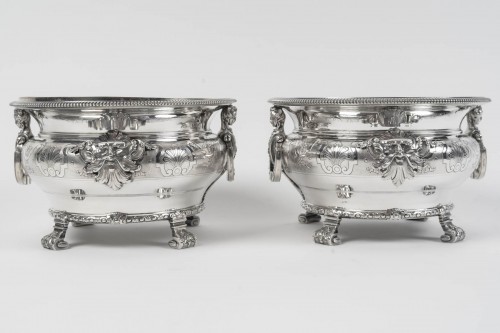silverware & tableware  - Boin Taburet – Pair of solid silver wine coolers Late 19th century