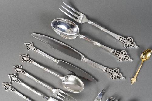 19th century - Christofle &amp;Cardeilhac - Solid silver flatware set, 143 pieces, "Renaissan