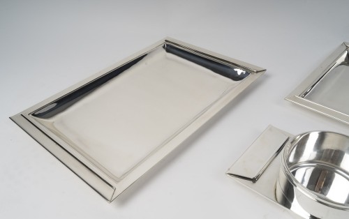 Jean E. Puiforcat - Ensemble de deux plats et saucière modèle « Trouville », 1925 - Argenterie et Arts de la table Style Art Déco