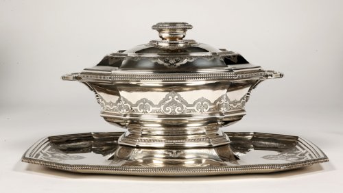 20th century - Roussel - Centerpiece in its &quot;dormant&quot; in silver XXth 