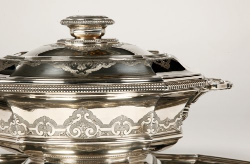 Roussel - Centerpiece in its &quot;dormant&quot; in silver XXth  - 