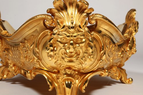 Antiquités - Jardinière en bronze doré, Epoque Napoléon III