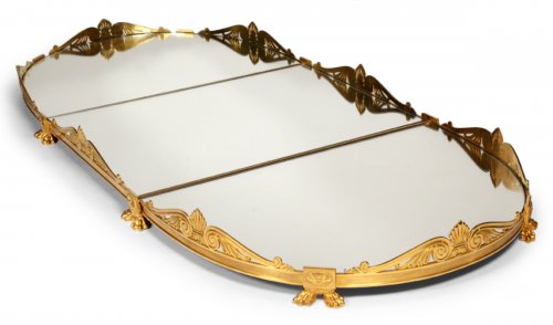 Mirror plateau in gilded bronze, early XIXth