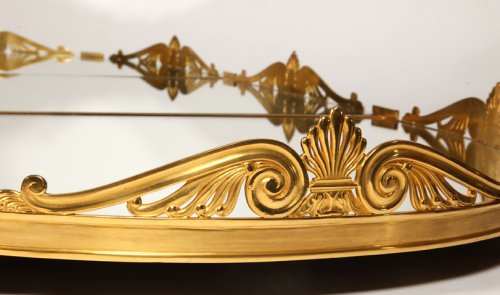 19th century - Mirror plateau in gilded bronze, early XIXth