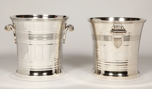 Boin Taburet - Pair of coolers in solid silver Art Deco period - Antique Silver Style Art Déco