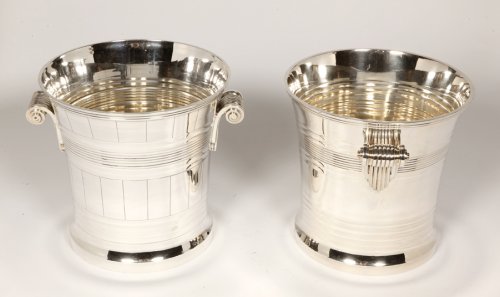 20th century - Boin Taburet - Pair of coolers in solid silver Art Deco period