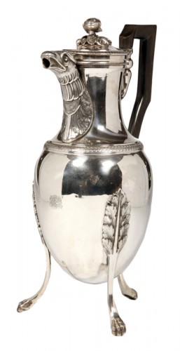 Coffee pot in solid silver, Empire period by J.G.R.