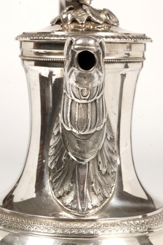 Antiquités - Coffee pot in solid silver, Empire period by J.G.R.