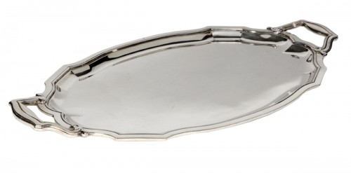 Tray in solid silver, circa 1930 by Tétard