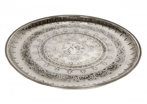 Cartier - Round tray in solid silver - XXth - by Cartier 