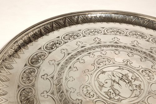 Cartier - Round tray in solid silver - XXth - by Cartier  - Antique Silver Style 