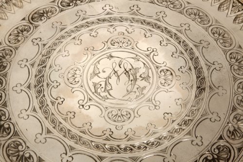 Antique Silver  - Cartier - Round tray in solid silver - XXth - by Cartier 