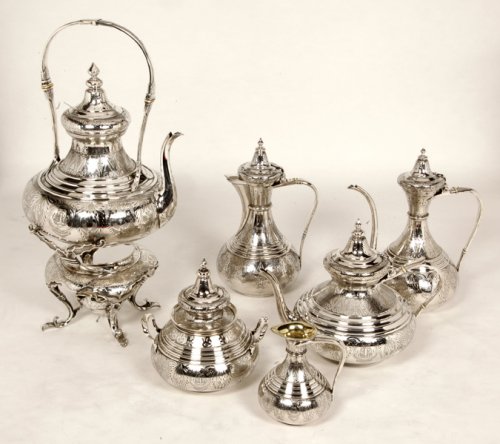 Ottoman tea/coffee set  - Duponchel - Antique Silver Style Napoléon III