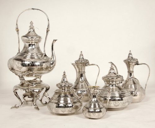 Antique Silver  - Ottoman tea/coffee set  - Duponchel