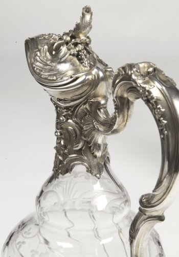 XIXe siècle - Paire d'aiguières en argent et cristal fin XIXè - Labat et Pugibet