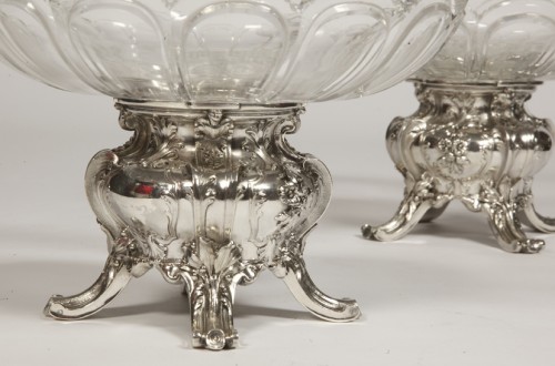 Gustave Odiot - Paire de coupes en argent massif et cristal Baccarat - Emmanuel Redon Silver Fine Art