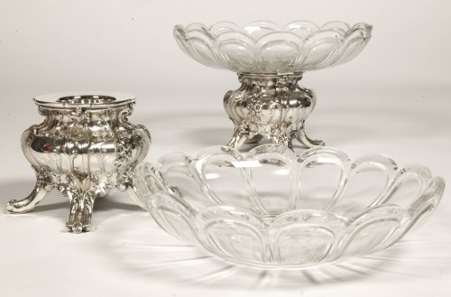 Gustave Odiot - Pair of cups in sterling silver and crystal Baccarat - Napoléon III