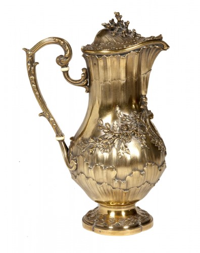 Odiot - 19th century vermeil wine pitcher