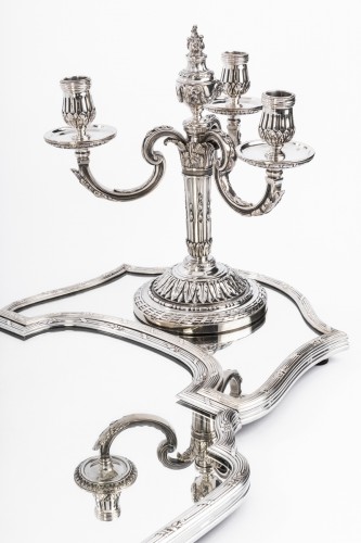 Risler & Carre -Surtout de table en trois parties bronze argenté XXe - Emmanuel Redon Silver Fine Art
