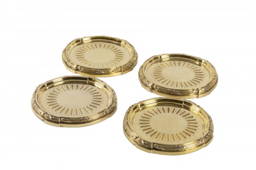 A.Aucoc - Suite of four 19th century vermeil coasters