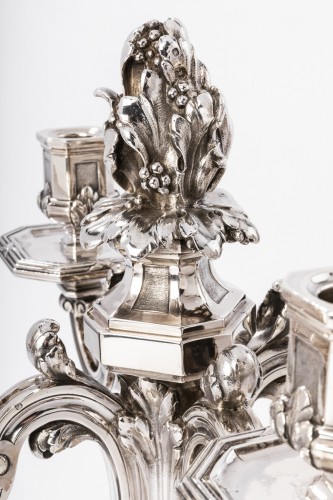 Tétard - Pair of nineteenth solid silver candelabra - Napoléon III