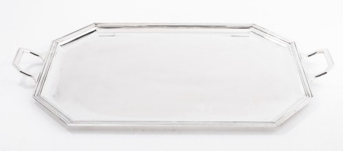 20th century - Solid silver tray from Art deco period signed Christofle