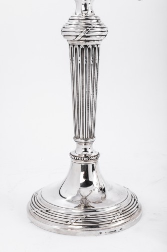 Antique Silver  - Falkenberg - Pair of candelabra in solid silver late nineteenth