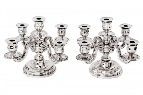 Tétard Frères - Paire de candelabres en argent massif époque 1930