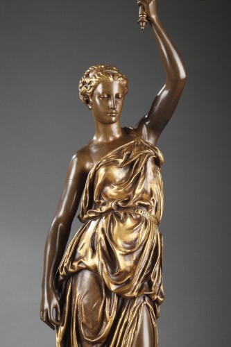 Napoléon III - Barbedienne - Paire de Torchères en bronze par Dubois & Falguiere