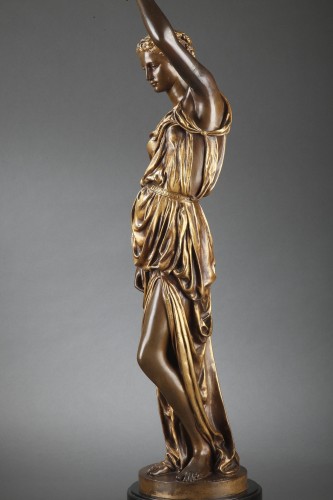 Antiquités - Barbedienne - Pair of 19th century bronze Torchieres by Dubois &amp; Falguiere