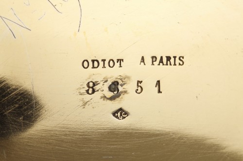Odiot - Paire d'aiguières oblongues cristal et vermeil XIXè siècle - Napoléon III