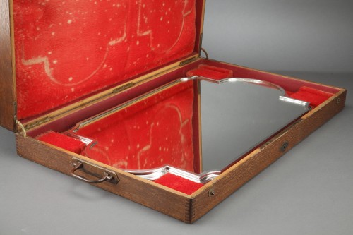 Centerpièce table its oak chest Late 19th century - Antique Silver Style Napoléon III