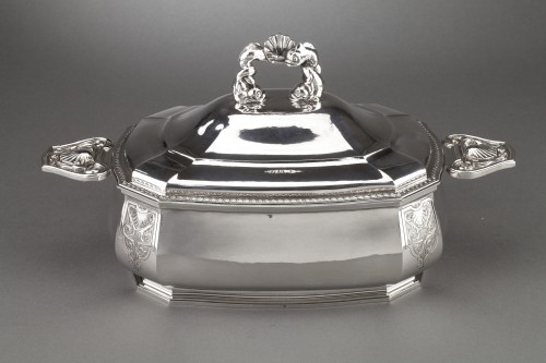 Bancelin -Soup tureen in solid silver circa 1950/1960 - silverware & tableware Style 50