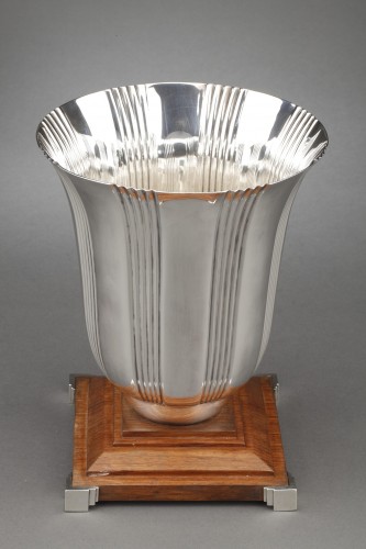 20th century - Lapparra - Sterling silver vase Art déco period