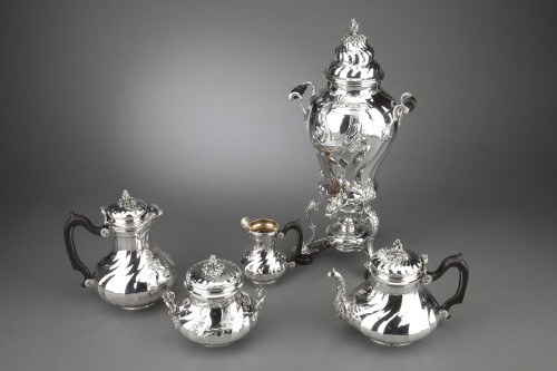Boin Taburet - Service Thé/Café en argent massif plus Samovar XIXè - Argenterie et Arts de la table Style Napoléon III