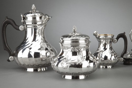 Argenterie et Arts de la table  - Boin Taburet - Service Thé/Café en argent massif plus Samovar XIXè