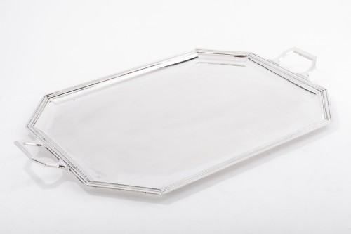 Antique Silver  - Bloch Eschwege - Rectangular solid silver tray Art deco