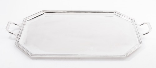 Bloch Eschwege - Rectangular solid silver tray Art deco - Art Déco