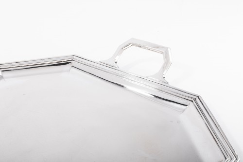 Antiquités - Bloch Eschwege - Rectangular solid silver tray Art deco