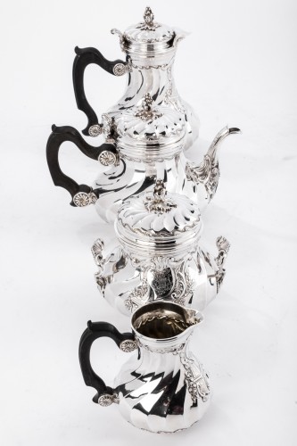 Bointaburet - tea / coffee service in 19th sterling silver - Antique Silver Style Napoléon III
