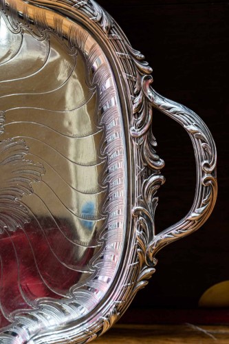 19th century - Gustave Odiot - Large 19th century solid silver tray