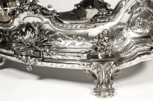 Antiquités - Tétard - Planter in solid silver, Napoléon III period
