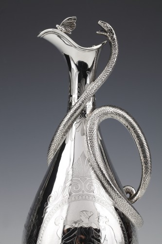 Edouard &amp; John Barnard - Ewer in solid silver XIXth London - Antique Silver Style Napoléon III