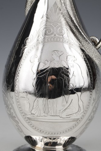 Antique Silver  - Edouard &amp; John Barnard - Ewer in solid silver XIXth London