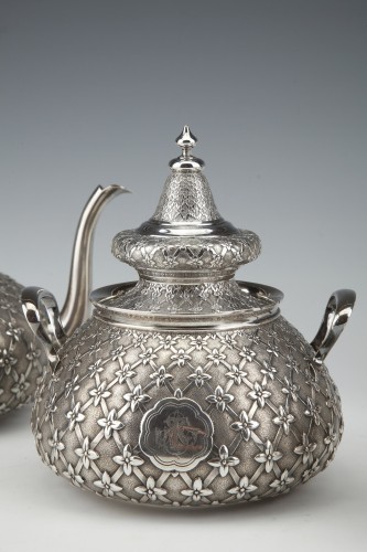 Antiquités - Glanant / Duponchel - 4-piece tea and coffee service in solid silver XIXè