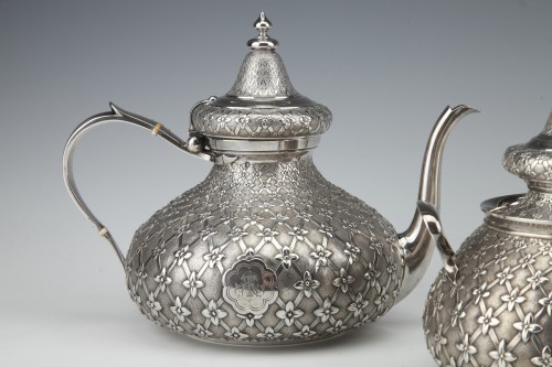 Antiquités - Glanant / Duponchel - 4-piece tea and coffee service in solid silver XIXè