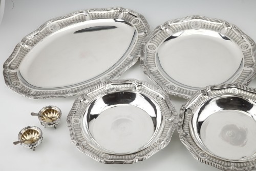 Boin Taburet - Set of silver dishes and salt cellars Circa XIXth - Antique Silver Style 