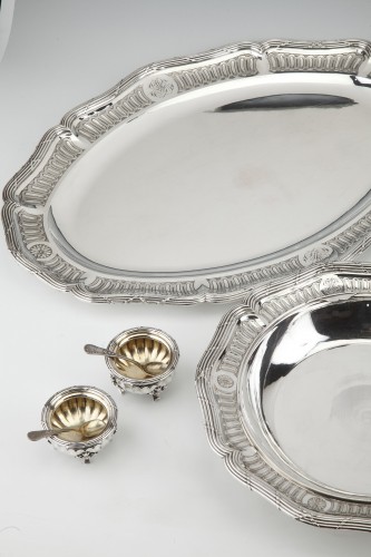 19th century - Boin Taburet - Set of silver dishes and salt cellars Circa XIXth