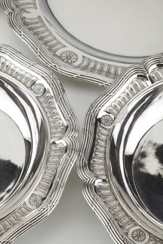 Antiquités - Boin Taburet - Set of silver dishes and salt cellars Circa XIXth