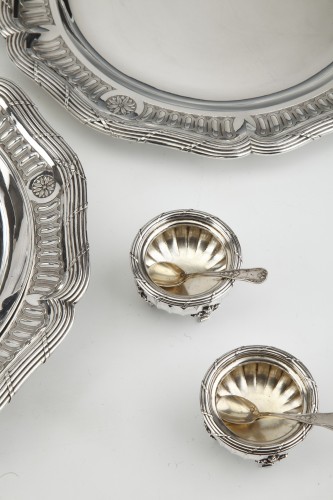 Antiquités - Boin Taburet - Set of silver dishes and salt cellars Circa XIXth
